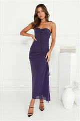 Midnight Sparkle Strapless Maxi Dress Navy