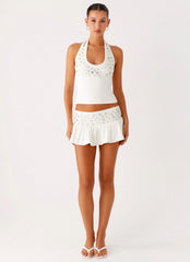 Vegas Nights Low Rise Skort White