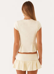 Landon Button Up Top Lemon