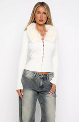 All Bundled Up Knit Cardigan Snow White