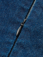 Cross-Back Denim Flared Dress