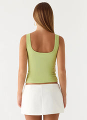 Michele Floral Top Lime