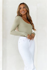 BASE  Second Skin Long Sleeve Bodysuit Sage