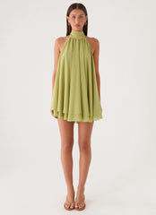 Lyrah Halter Mini Dress Lime