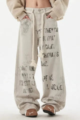 Apricot Graffiti Straight Denim Jeans