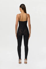 Stretch Lace Stirrup Jumpsuit