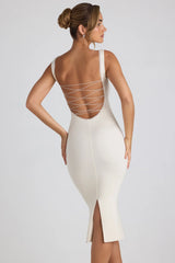Modal Lace-Trim Midaxi Dress In Ivory