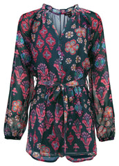 Crinkle Chiffon Romper Modern Folk Floral