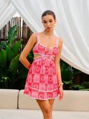 Cut-Out Detail Print Dress
