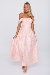 Moment Is Mine Off Shoulder Maxi Dress Pink