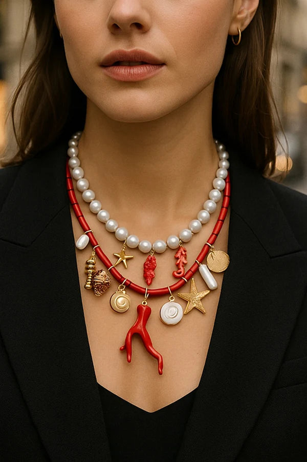 Ocean Resort Style Stacked Beaded Necklace
