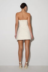Lorrie Tweed Corset Mini Dress - White