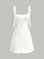 Bow-Strap Backless Mini Dress