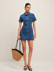 Button Denim Shirt Dress