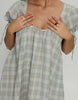 Princess Polly Embracing tie puff sleeve scoop neck lace trim babydoll mini dress in blue plaid