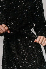 Jelena Sequin Short Dress | Black