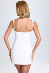 Sweetheart Neck Micro Mini Dress in White