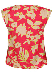 Linen V Neck Tank Warm Block Floral