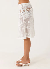 Yanna Midi Skirt White
