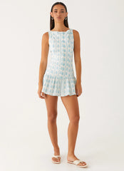 Meggie Linen Mini Dress Sweet Daydream Print