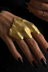 Fashionable Irregular Pleated Metal Ring