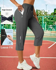 Women’s summer Stretch Capris – Loose, Breathable, Pocketed