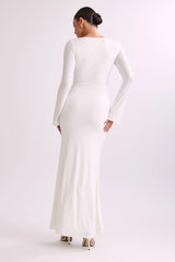 Tarna Slinky Fishtail Maxi Dress - Ivory