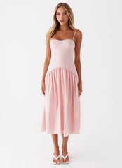 Yvette Corset Midi Dress Pink