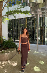 Willow Brown Lace Tank Top