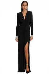 Aila Black Twisted Maxi Dress