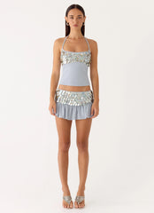 Merinda Halter Top Misty Blue