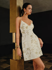 Sequin Cami Dress with Crisscross Back Tie