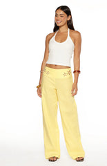 Alamara Yellow Floral Detail Wide Leg Pants PRE ORDER