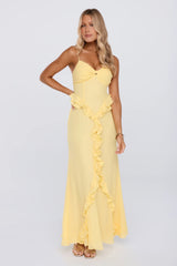 Balmy Nights Club Maxi Dress Lemon