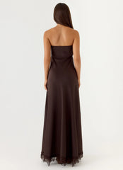 Kayleigh Strapless Maxi Dress Chocolate Torte