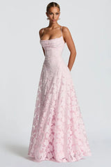 Chiffon Backless Spaghetti Strap Maxi Dress