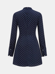 Keyhole Neckline Polka Dot Mini Dress