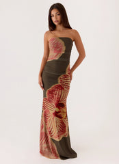 Iroha Strapless Maxi Dress Jungle Grove