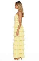 Georgie Yellow Ruffle Maxi Dress PRE ORDER