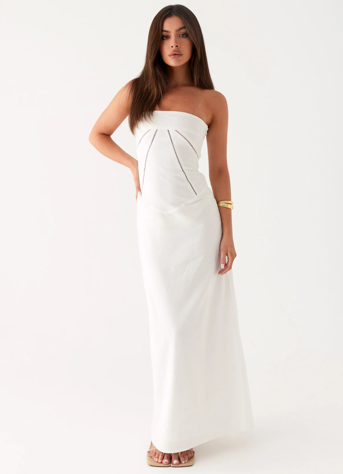 Cerisa Linen Maxi Dress White