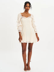 Zakira Lace Trim Half Sleeve Mini Dress