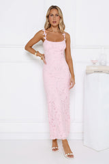 Daydreaming Light Embroidered Maxi Dress Pink
