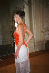 Backless Top | Burnt Orange Sequin