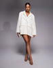 ASOS LUXE Curve sequined oversized blazer dress in white