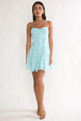 Katalia Ruffle Mini Dress Aqua