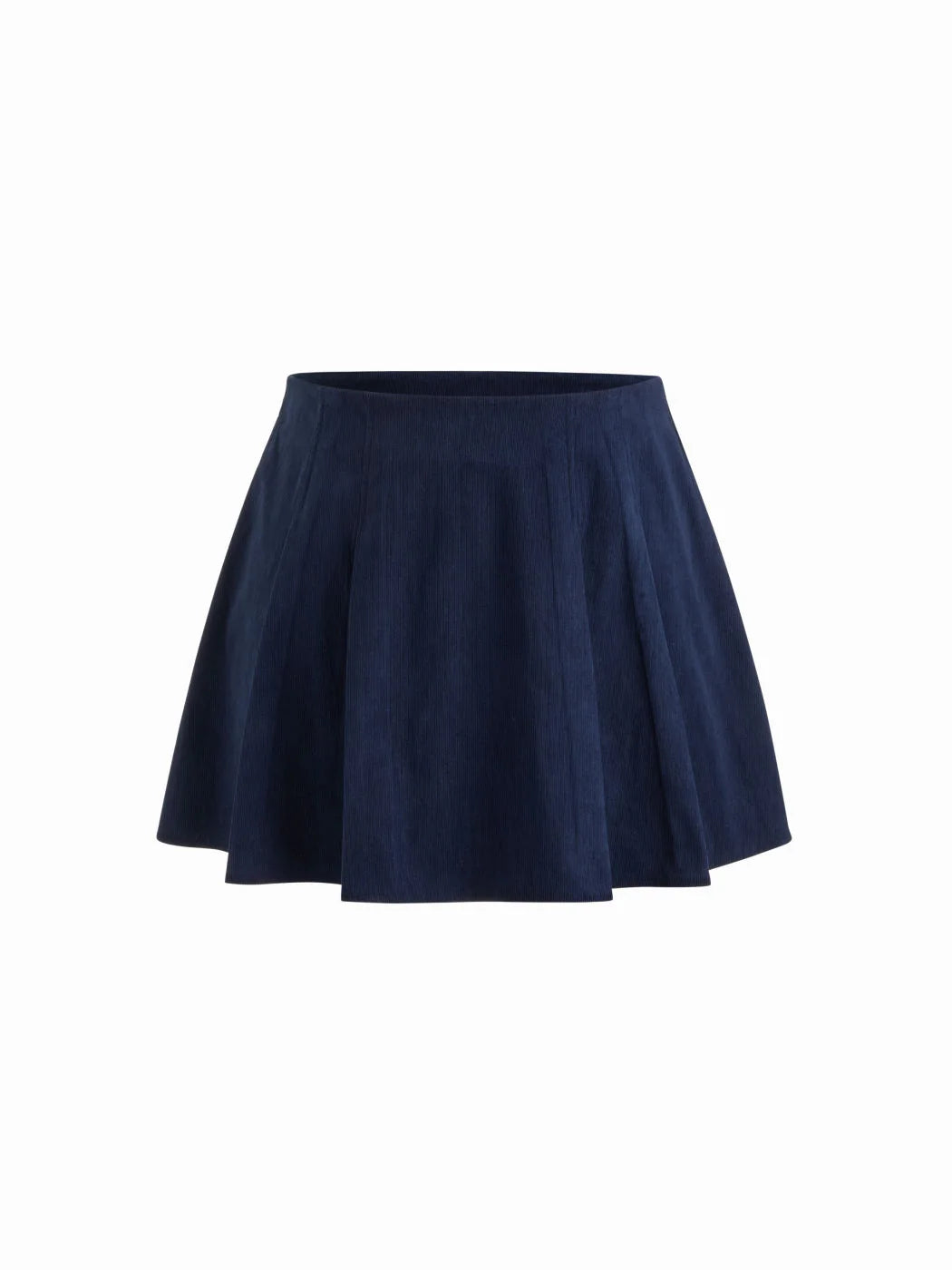 Corduroy Mid Rise Pleated Mini Skirt Curve & Plus