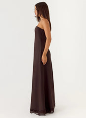 Kayleigh Strapless Maxi Dress Chocolate Torte