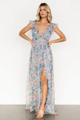 Carmine Maxi Dress | Dusty Blue Floral