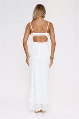 Moonlit Veil Lace Maxi Dress White