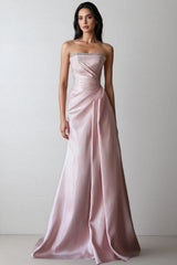 Lyriclr Pink Rhinestone Strapless Maxi Dress